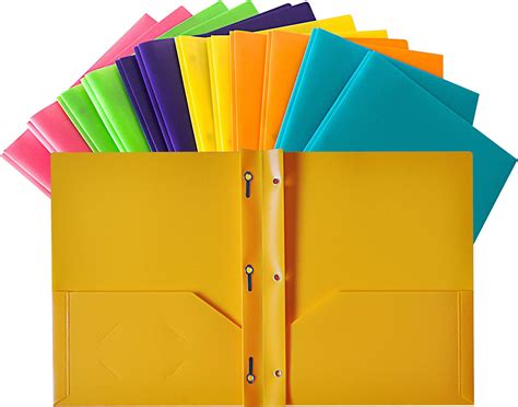 plastic folders with pockets and prongs|Amazon.com: Plastic Prong Folders.